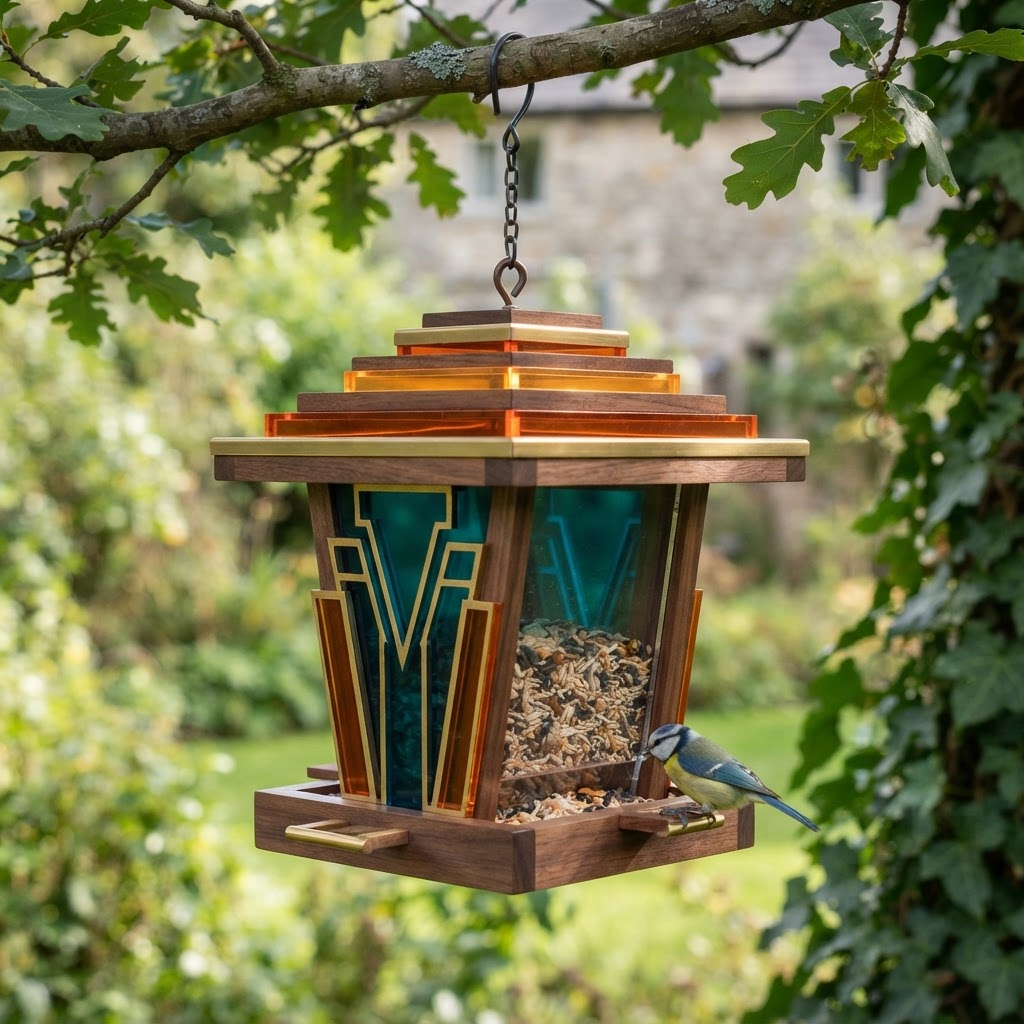 Art Deco Neon-Style Acrylic Bird Feeder