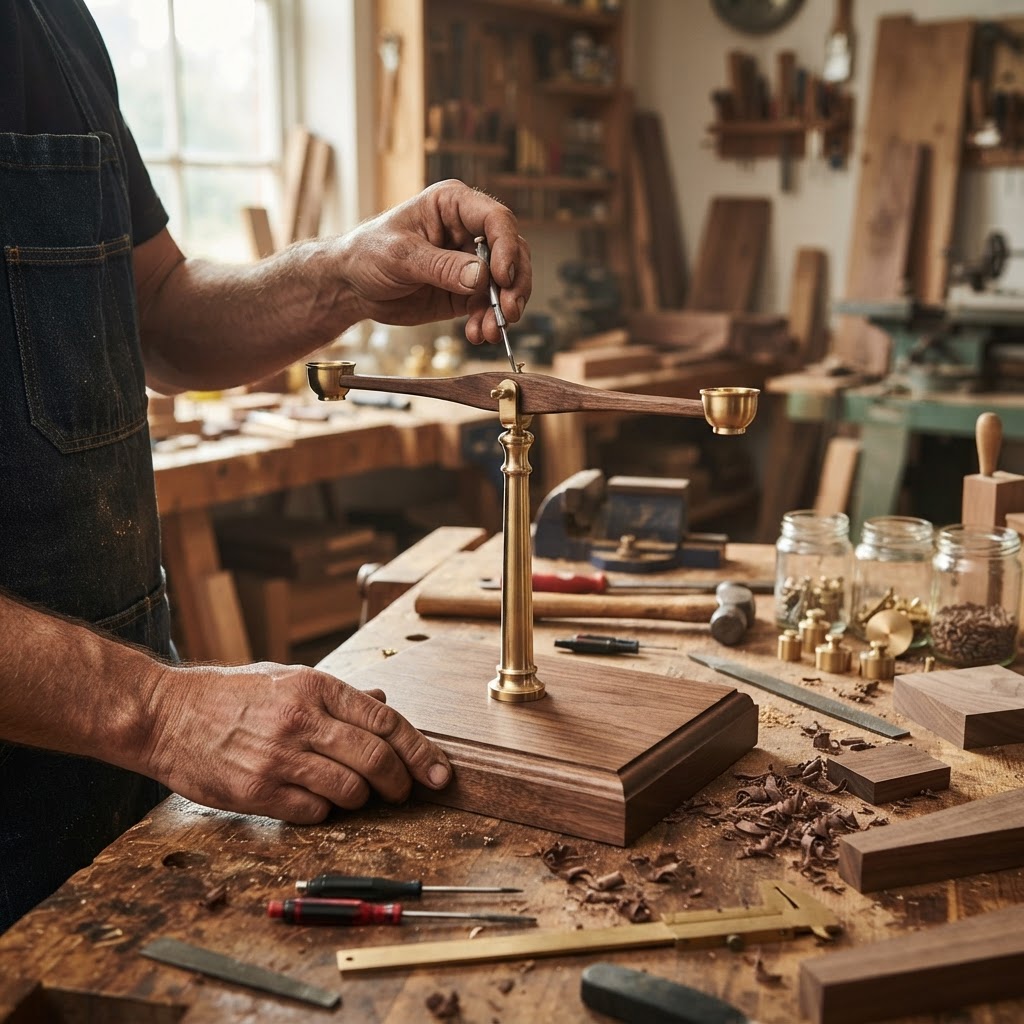 Vintage Brass Apothecary Scale Seed Balancer — step 1