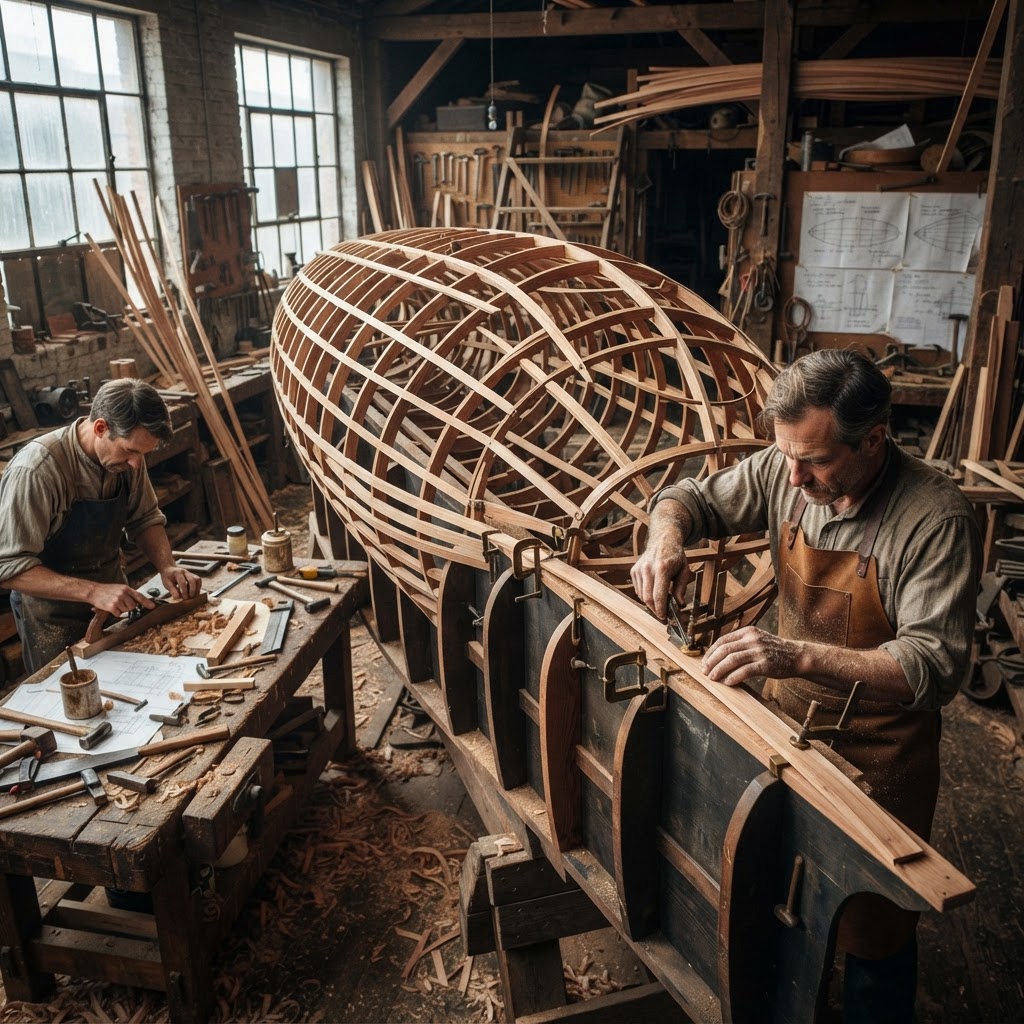 Vintage Patinated Copper Victorian Aeronaut Zeppelin Dirigible Seed Cruiser — step 1