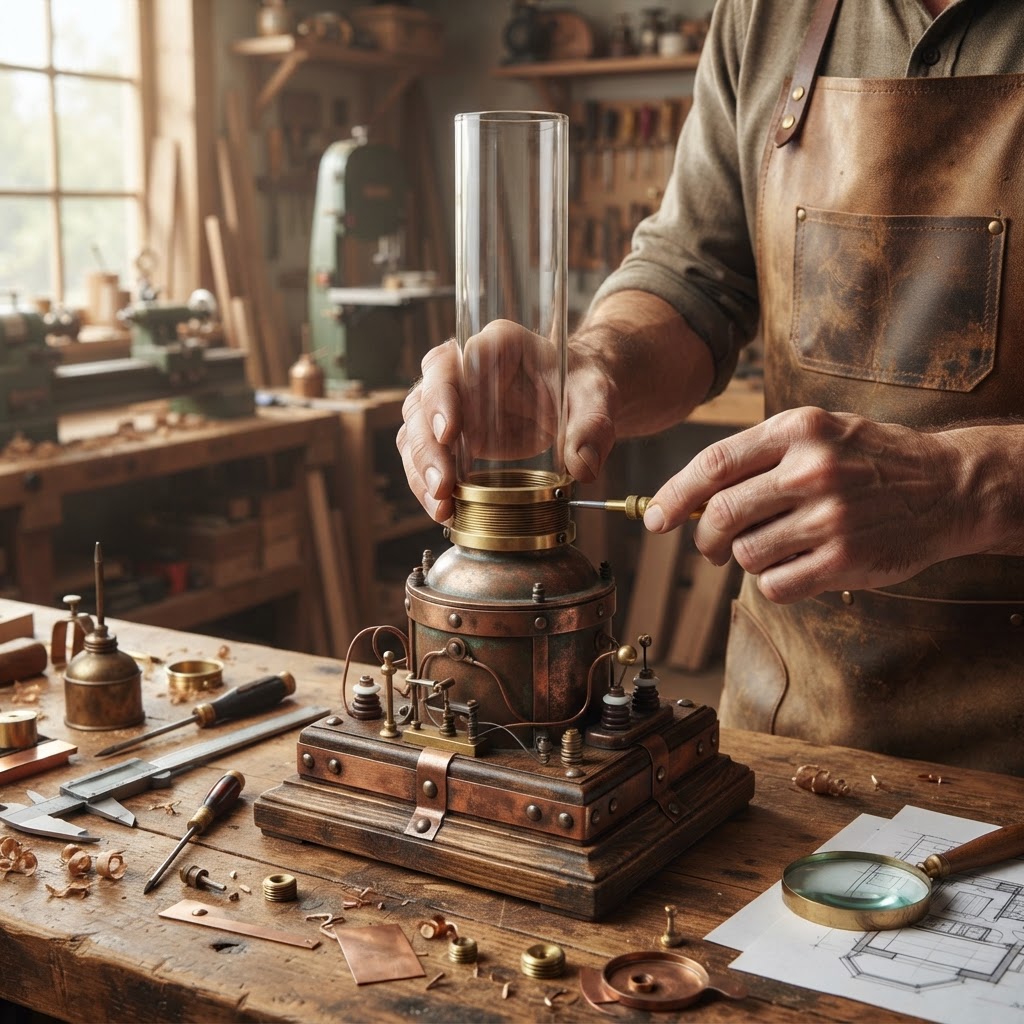 Vintage Patinated Copper Victorian Telegraphic Induction Spark-Gap Seed Capacitor — step 2