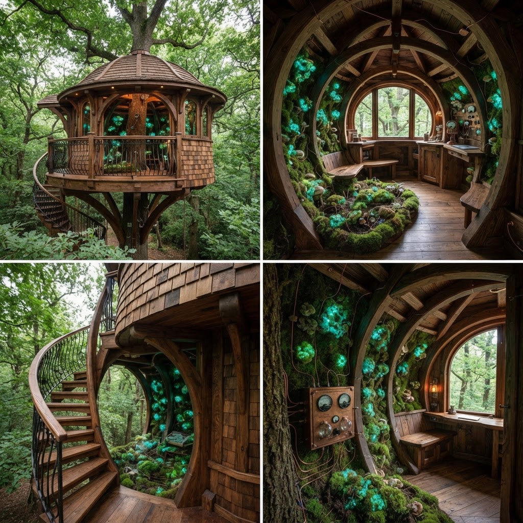 Bespoke Treetop Dendro-Electric Bioluminescent Moss-Garden Chamber
