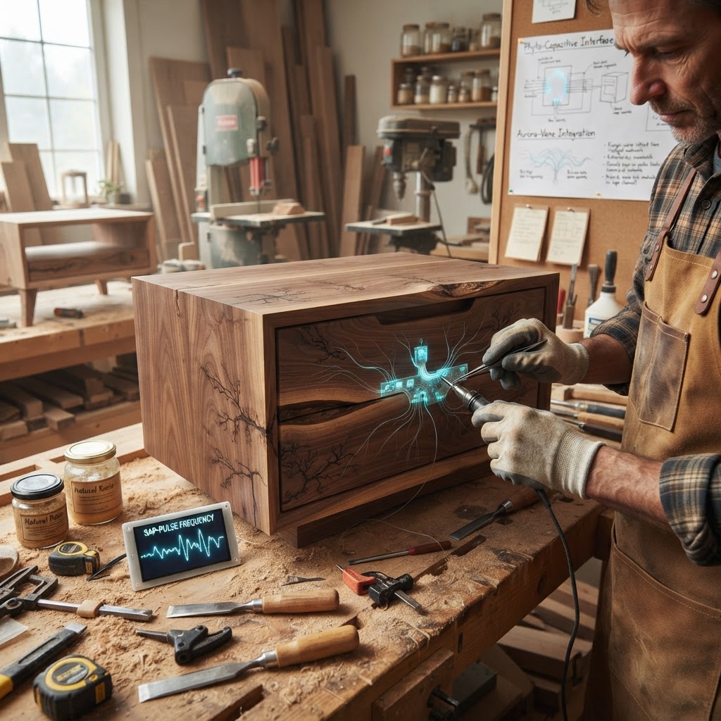 Bespoke Treetop Dendritic Mycelium-Infused Phyto-Capacitive Sap-Flow Canopy Aurora-Vane Bedside Commode — step 2