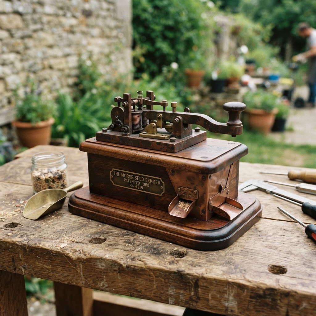 Vintage Patinated Copper Victorian Telegraphic Morse Code Key Seed Sender