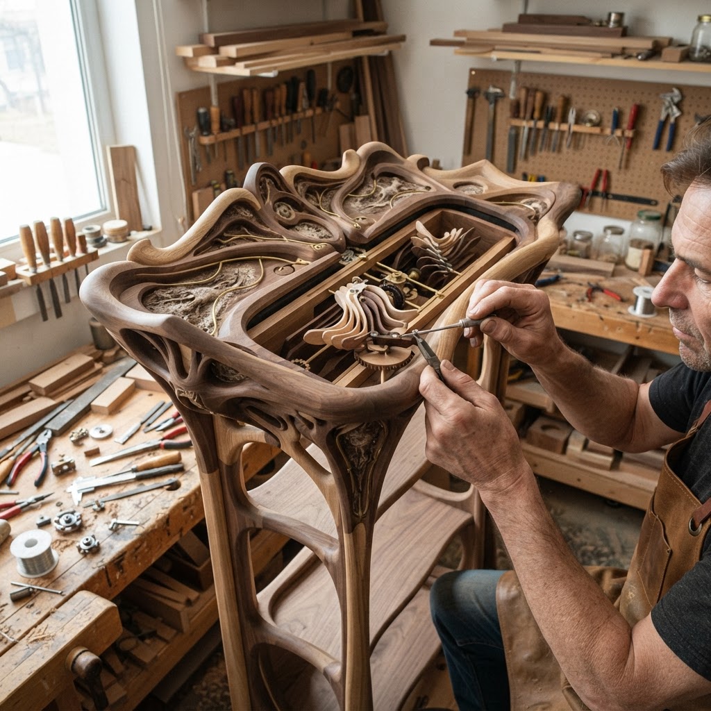 Bespoke Treetop Dendritic Mycelium-Infused Phyto-Thermal Sap-Flow Canopy Zephyr-Vane Bookcase — step 3