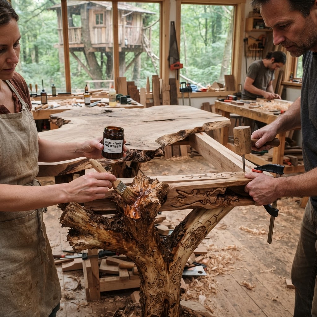Bespoke Treetop Dendritic Mycelium-Infused Phyto-Tectonic Sap-Flow Canopy Horizon-Tracing Drafting Table — step 4