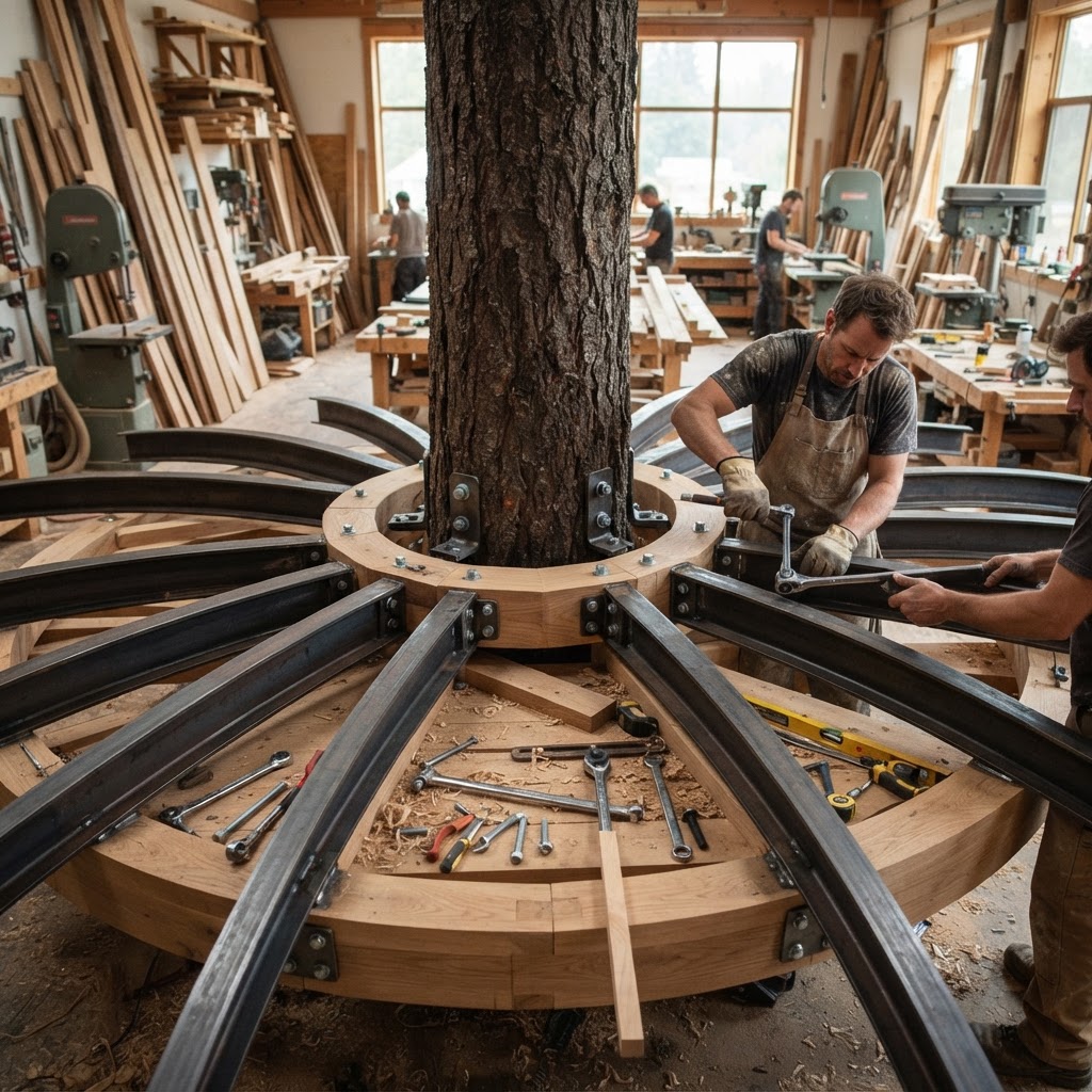 Heliotropic Petal-Fold Treetop Solarium — step 1