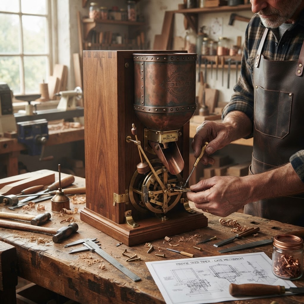 Vintage Patinated Copper Victorian Marine Chronometer Seed Timer — step 3