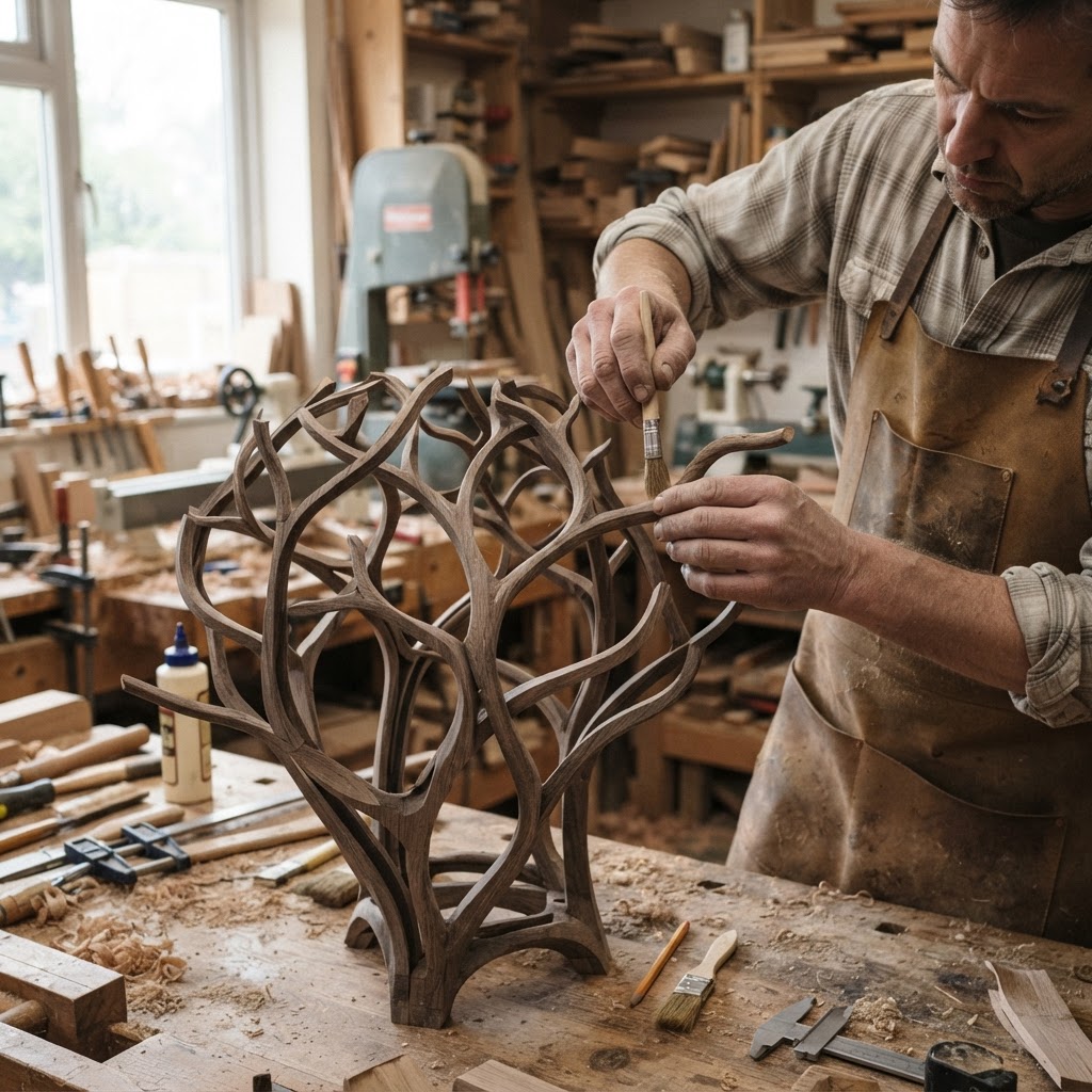Bespoke Treetop Dendritic Mycelium-Infused Phyto-Luminescent Nightshade Lantern — step 1
