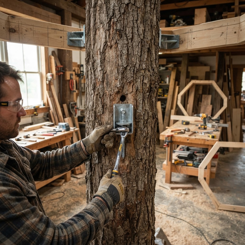 Hexagonal Canopy Lookout Deck — step 1