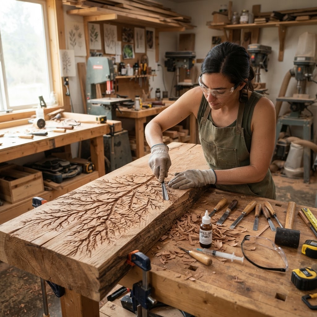 Bespoke Treetop Dendritic Mycelium-Infused Phyto-Luminous Sap-Flow Canopy Radiance-Mapping Meditation Plinth — step 1