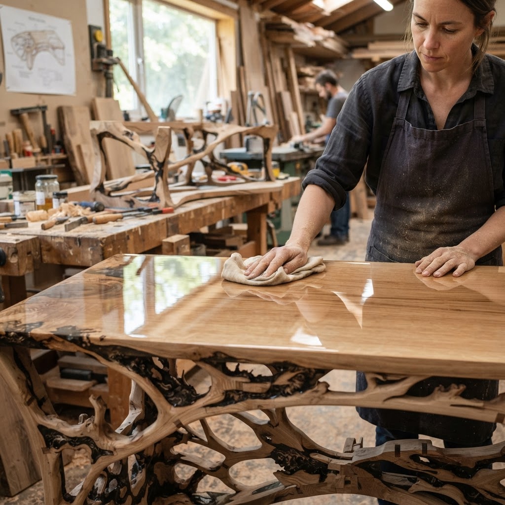 Bespoke Treetop Dendritic Mycelium-Infused Phyto-Sonic Sap-Flow Canopy Zephyr-Alignment Vanity Desk — step 2