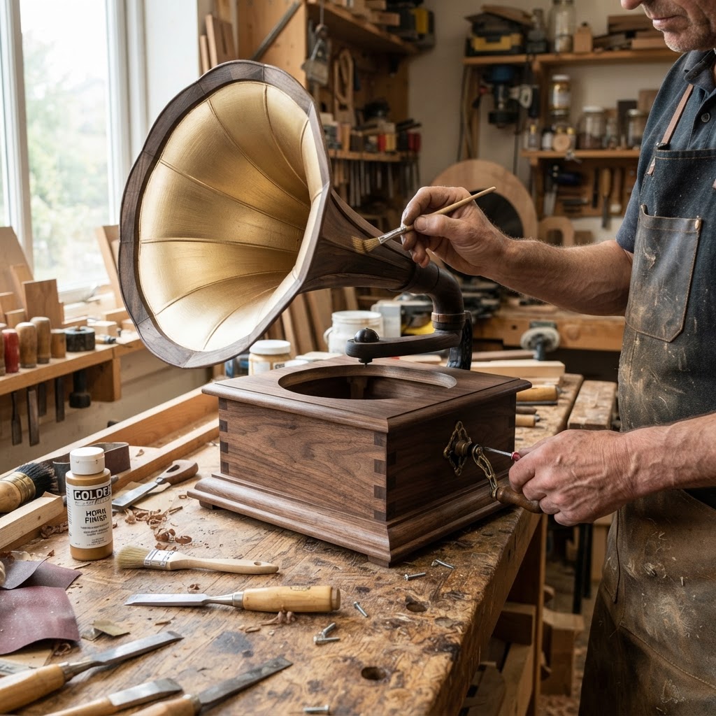 Vintage Phonograph Gramophone Seed Horn — step 4