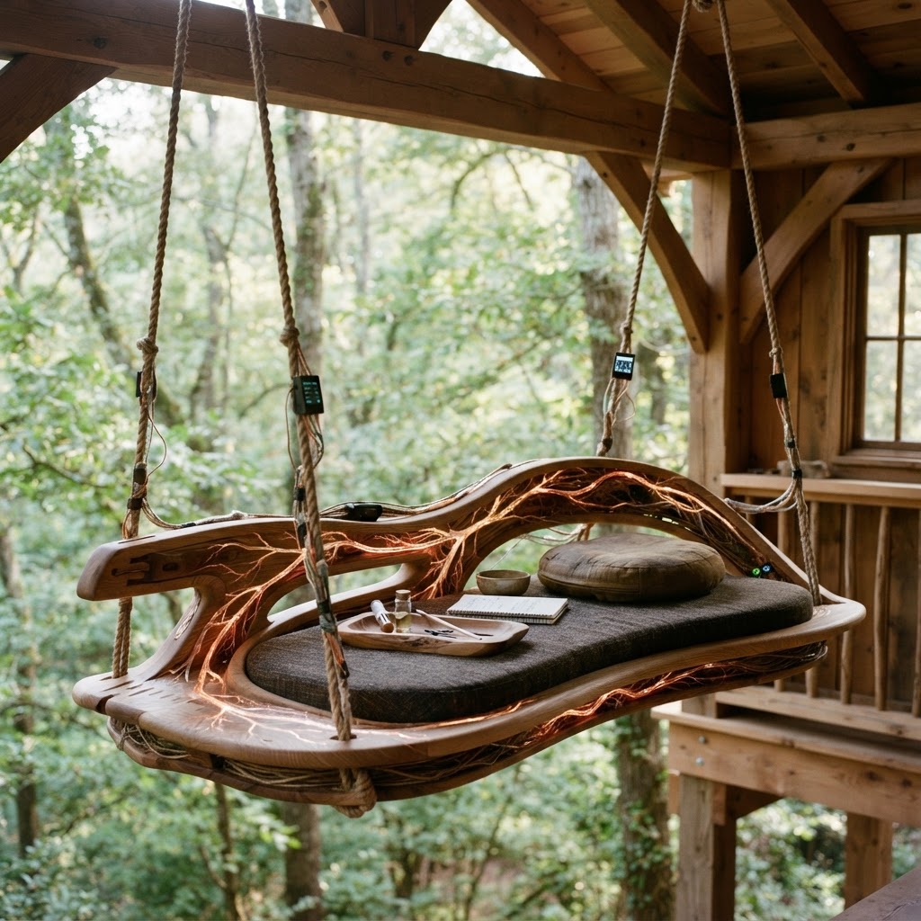 Bespoke Treetop Dendritic Mycelium-Infused Phyto-Osmotic Sap-Flow Canopy Tide-Surveying Meditation Ledge