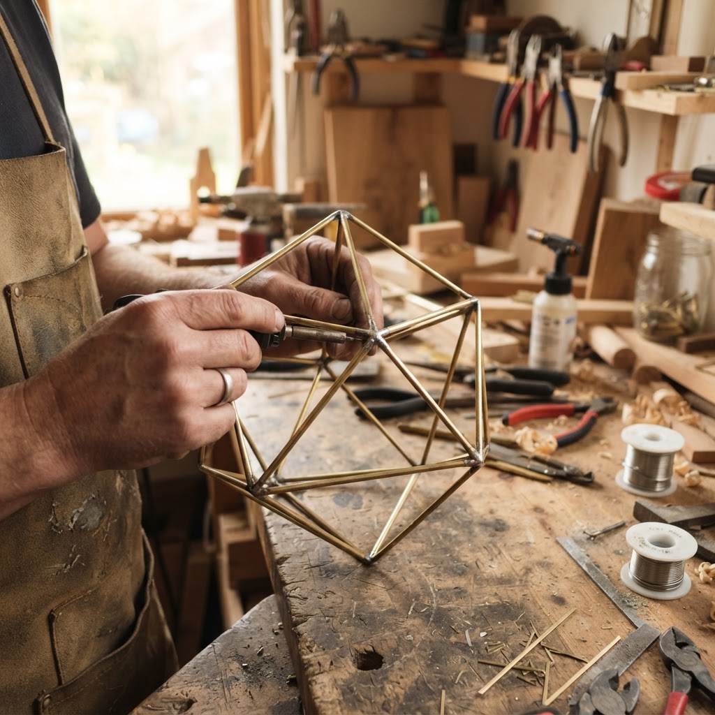 Vintage Brass Kaleidoscope Seed Prism — step 1