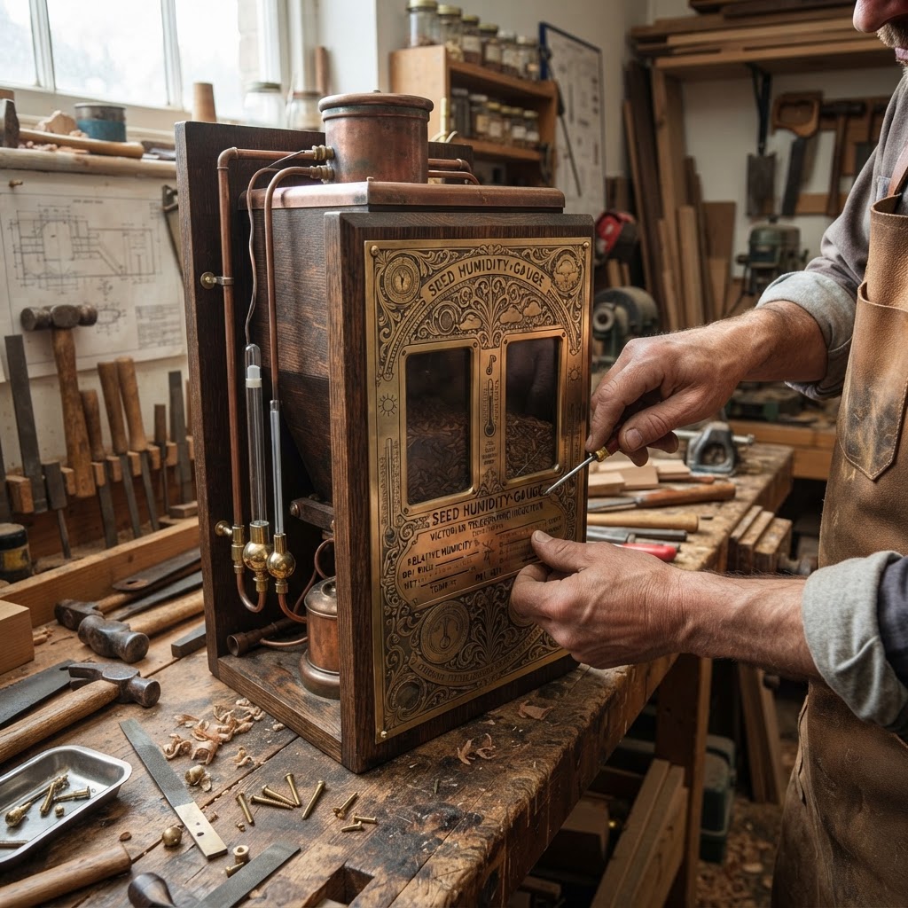 Vintage Patinated Copper Victorian Telegraphic Induction Psychrometer Seed Humidity-Gauge — step 3
