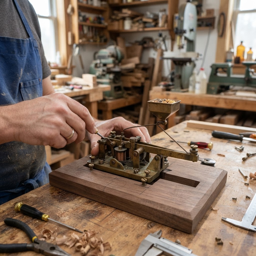 Vintage Patinated Copper Victorian Telegraphic Sounder Seed Relay — step 3