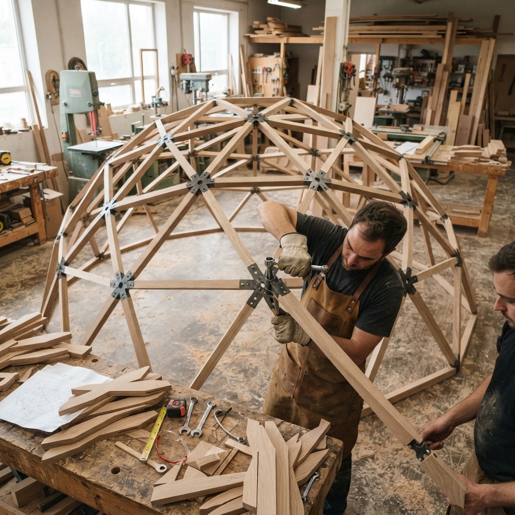 Crystalline Geodesic Canopy Solarium — step 1