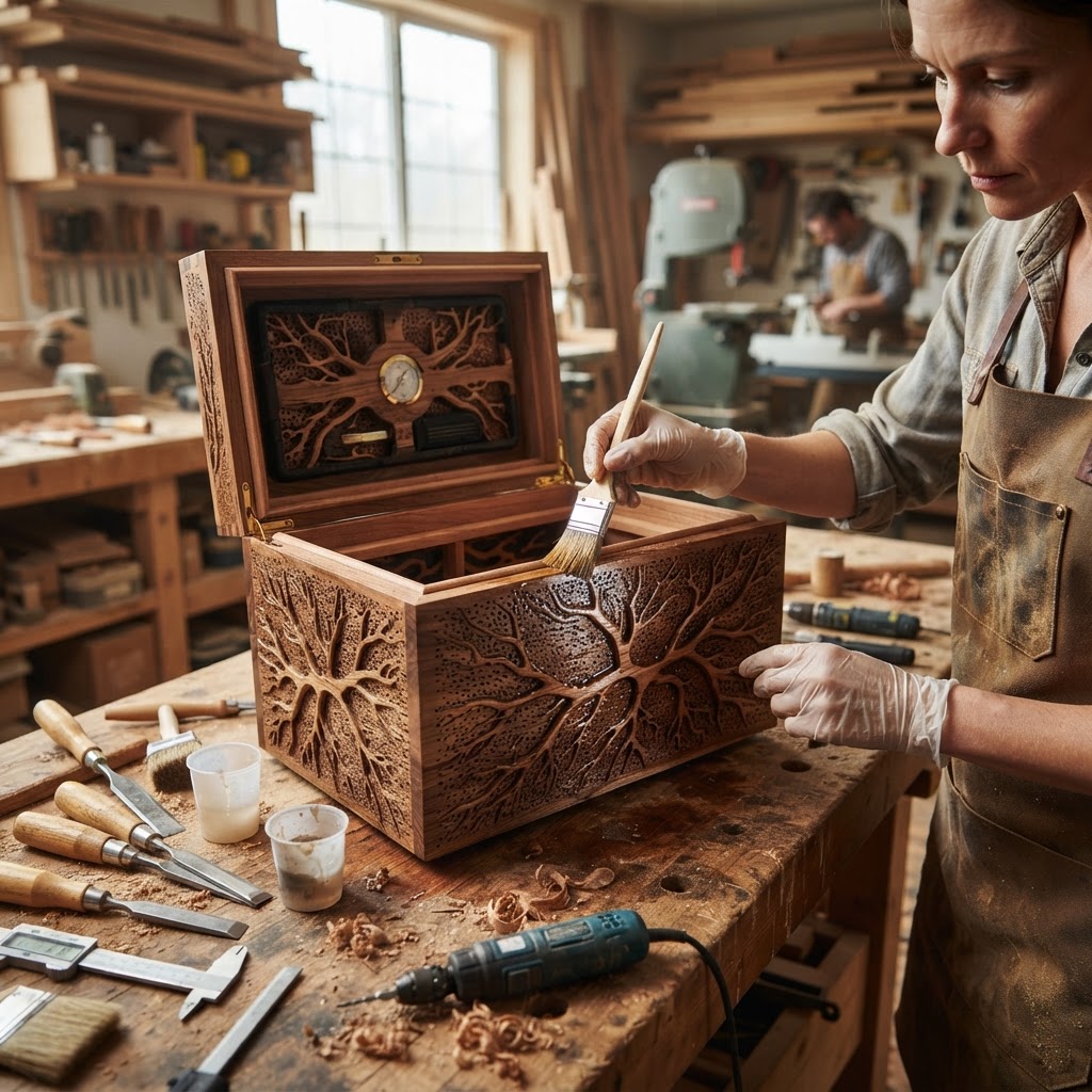 Bespoke Treetop Dendritic Mycelium-Infused Phyto-Kinetic Sap-Flow Canopy Petrichor-Release Humidor — step 4