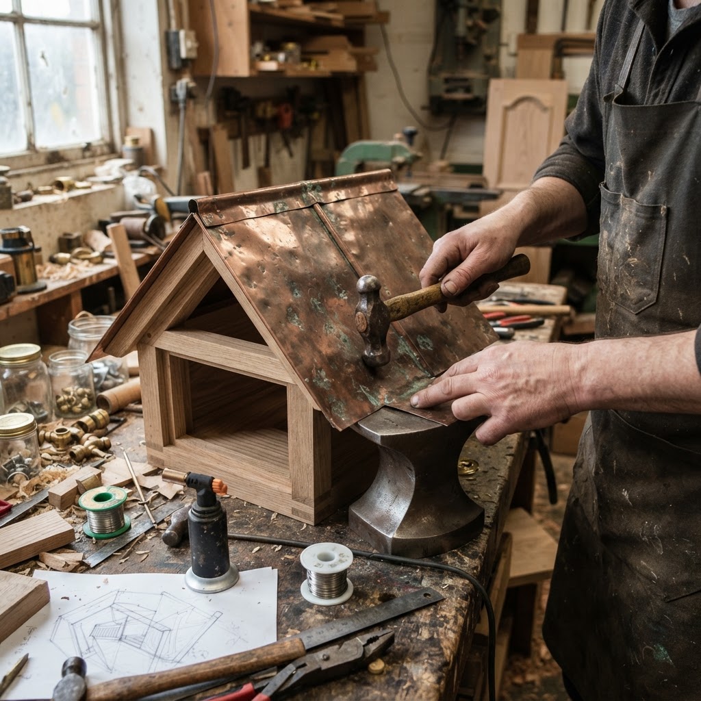 Vintage Patinated Copper Victorian Telegraphic Morse Code Seed Station — step 2