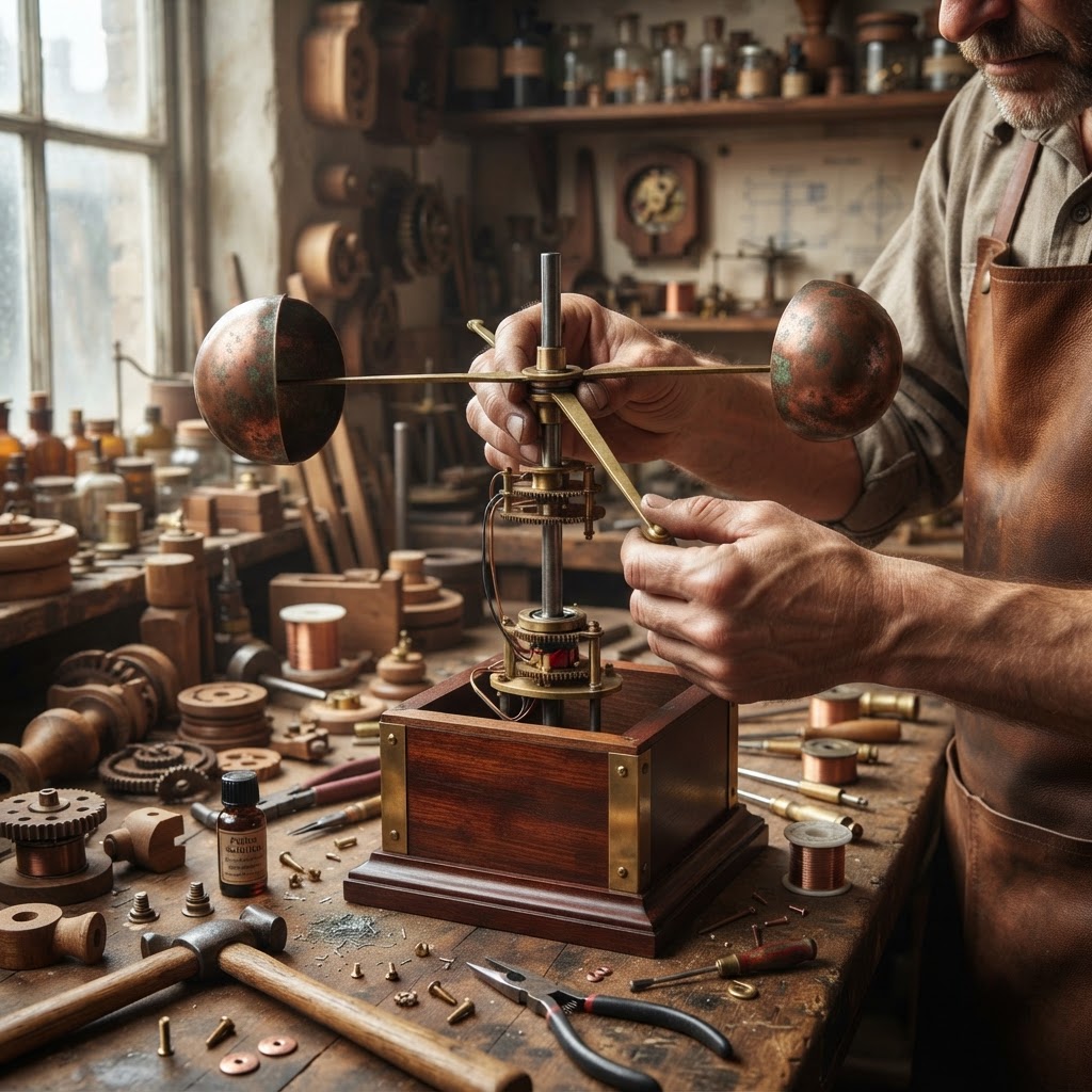 Vintage Patinated Copper Victorian Telegraphic Induction Anemometer Seed Gauge — step 2