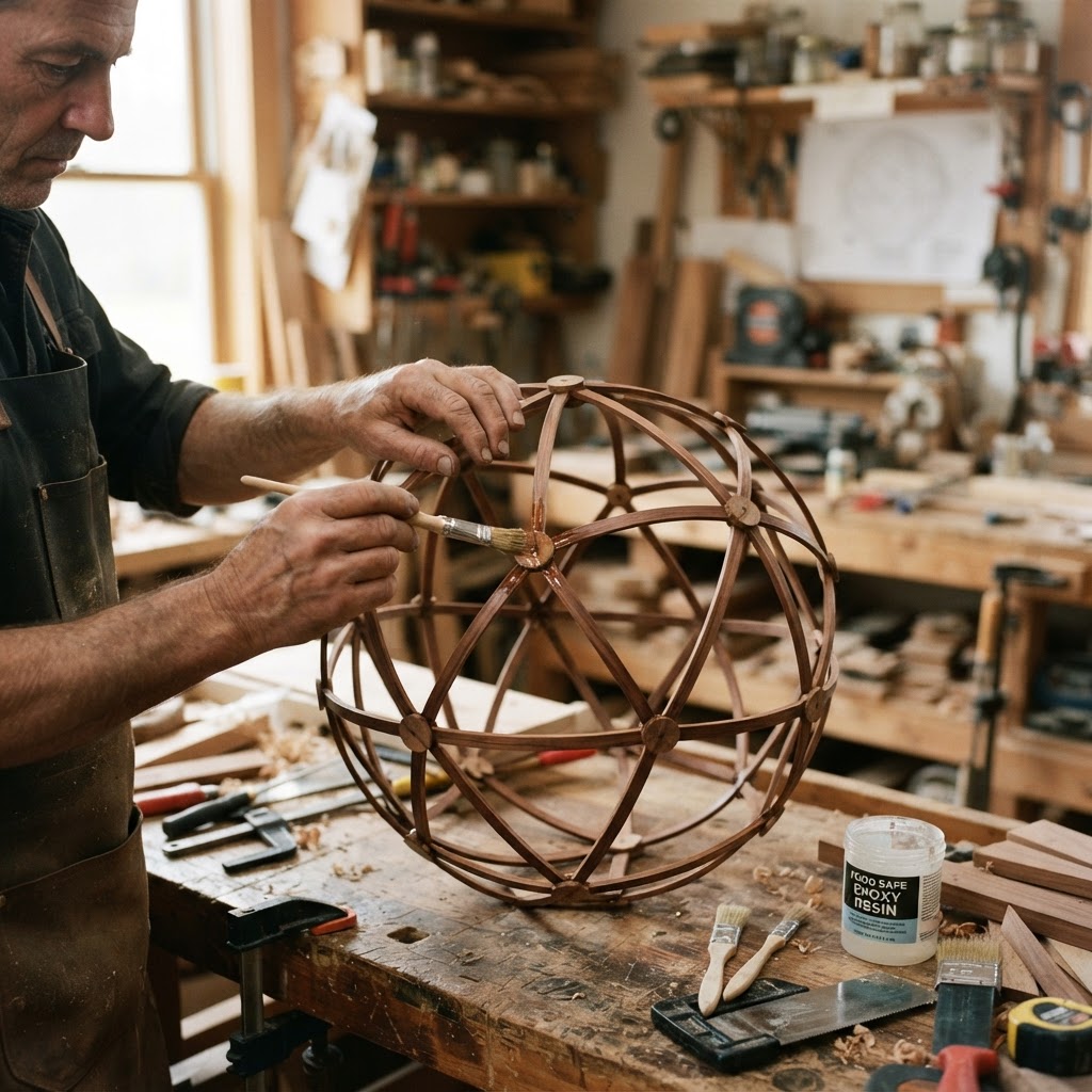 Vintage Patinated Copper Hot Air Balloon Seed Orb — step 1