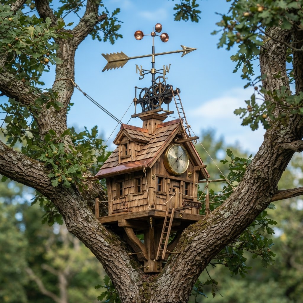Bespoke Treetop Dendritic Barometric Weather-Vane Observatory