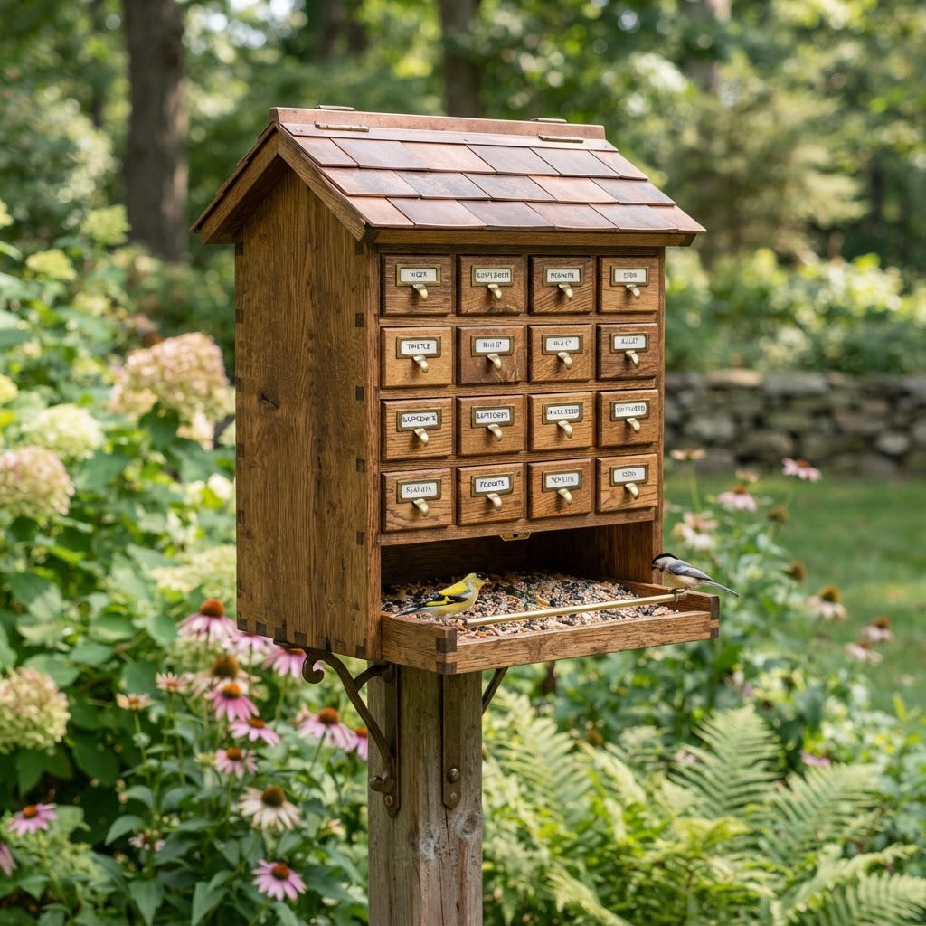 Vintage Library Card Catalog Seed Organizer