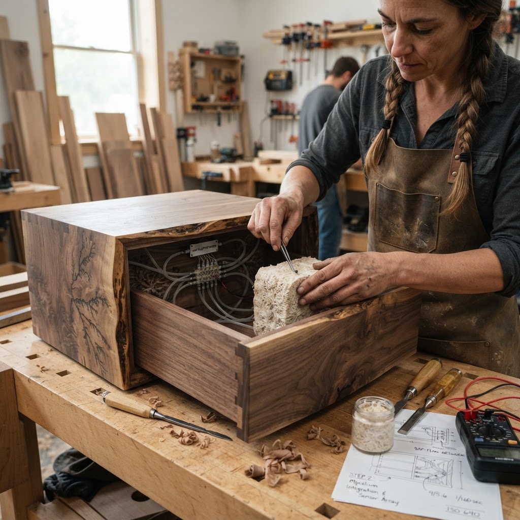 Bespoke Treetop Dendritic Mycelium-Infused Phyto-Gradiant Sap-Flow Canopy Aurora-Vane Bedside Commode — step 2