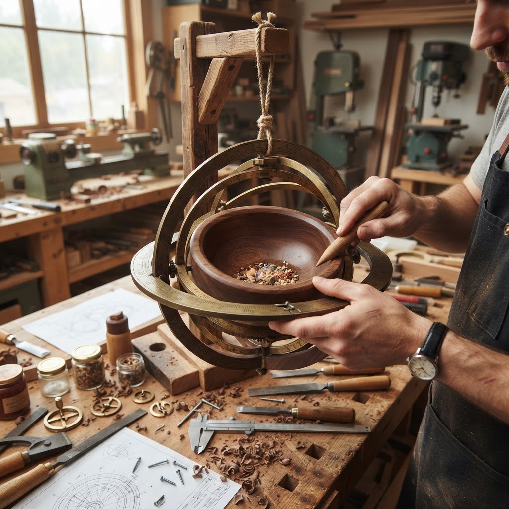 Suspended Mariner Astrolabe Seed Sphere — step 3