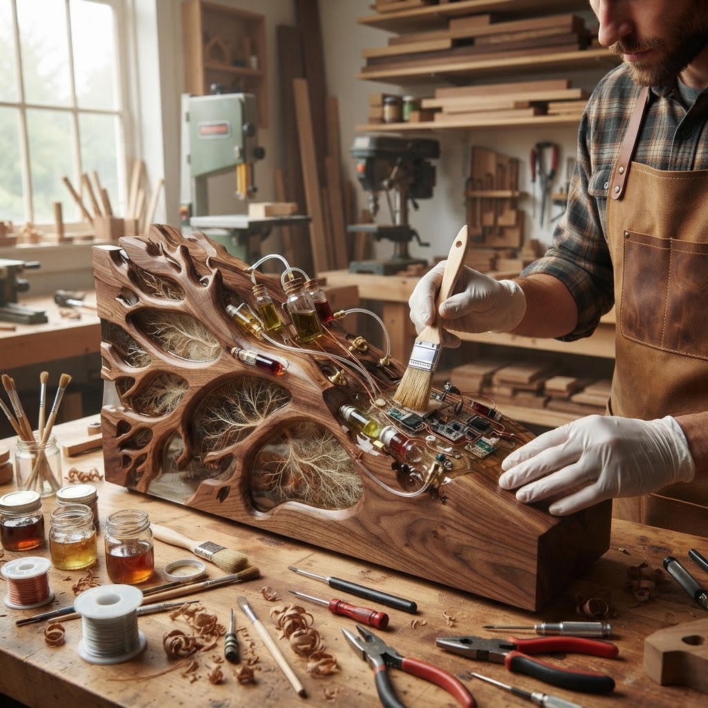 Bespoke Treetop Dendritic Mycelium-Infused Phyto-Barometric Sap-Pulse Canopy Seismograph Console — step 4