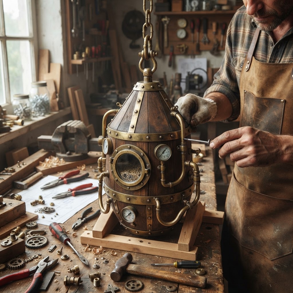 Vintage Brass Steampunk Diving Bell Seed Chamber — step 4