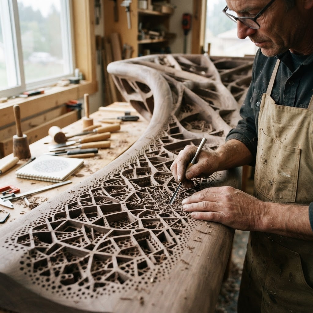 Bespoke Treetop Dendritic Mycelium-Infused Phyto-Acoustic Sap-Flow Canopy Echo-Tracing Meditation Bench — step 3