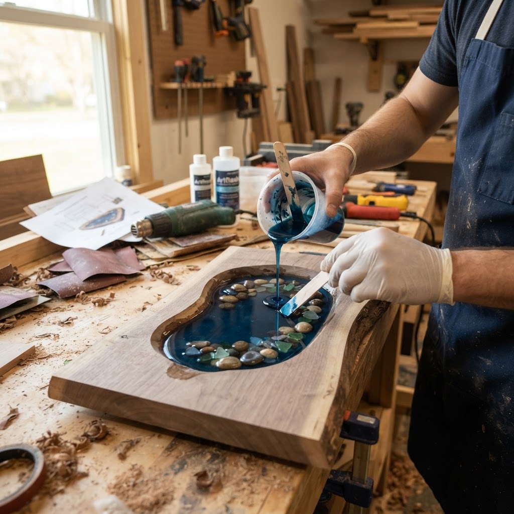 Tide-Pool Inspired Epoxy Resin Tide Basin Feeder — step 2