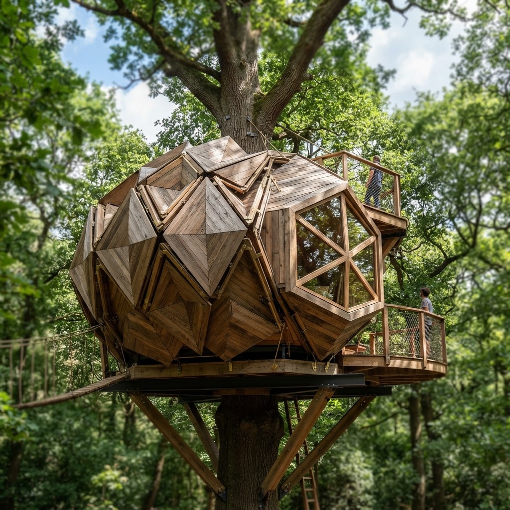 Variable-Geometry Origami Treetop Sky-Cabana