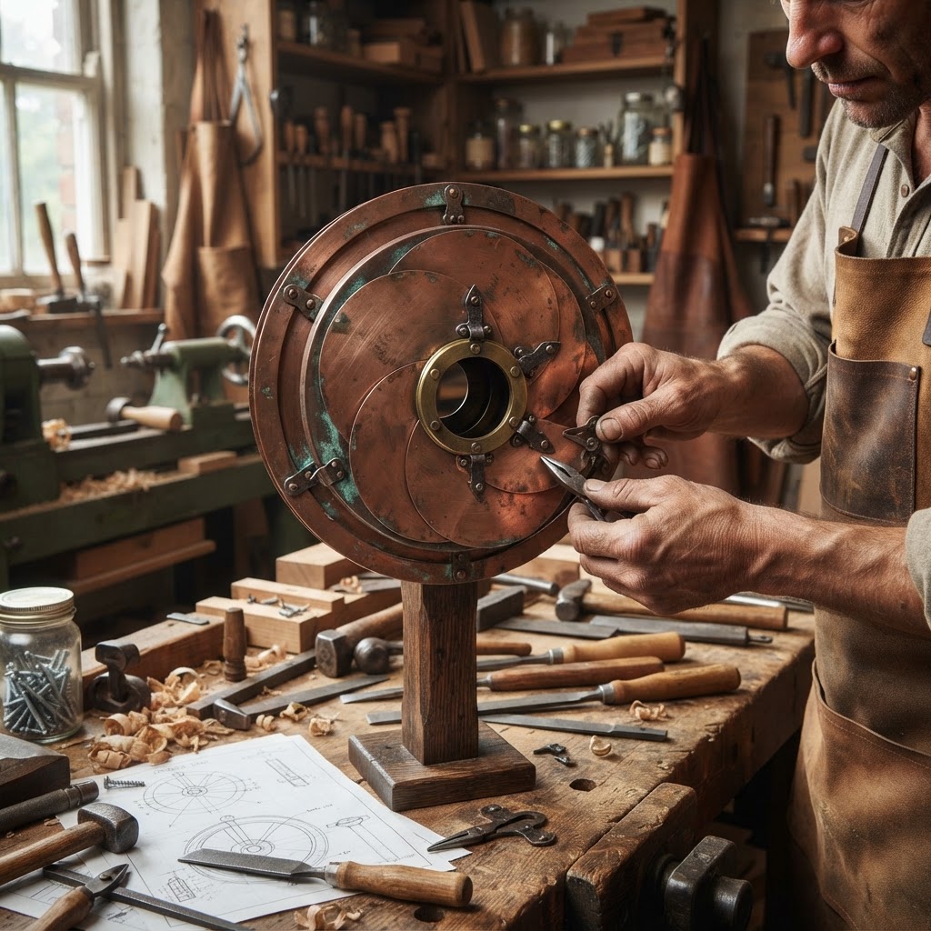 Vintage Patinated Copper Victorian Optometric Seed Refractor — step 2