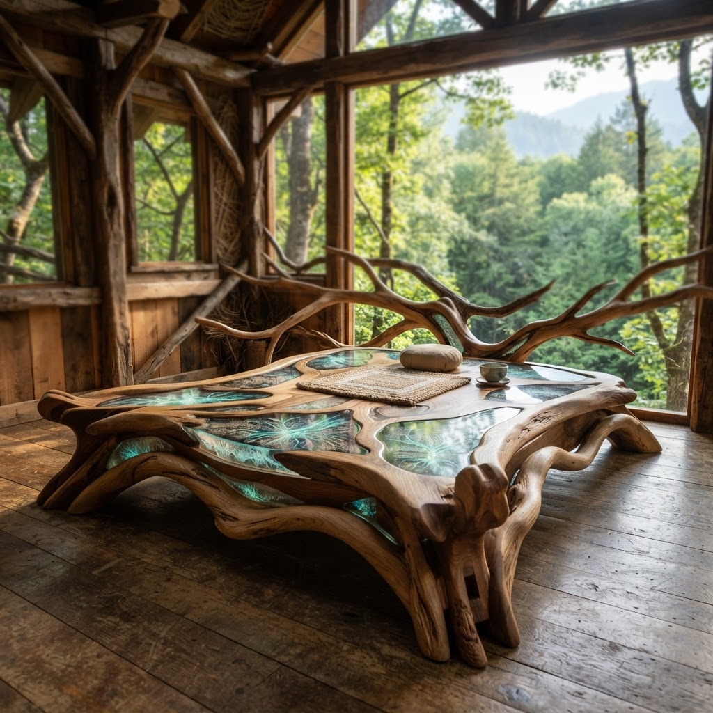 Bespoke Treetop Dendritic Mycelium-Infused Phyto-Sonic Sap-Flow Canopy Resonance-Mapping Meditation Plinth