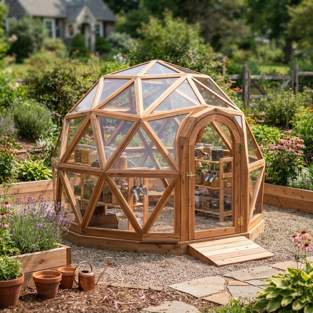 Crystalline Geodesic Dome Seed Greenhouse