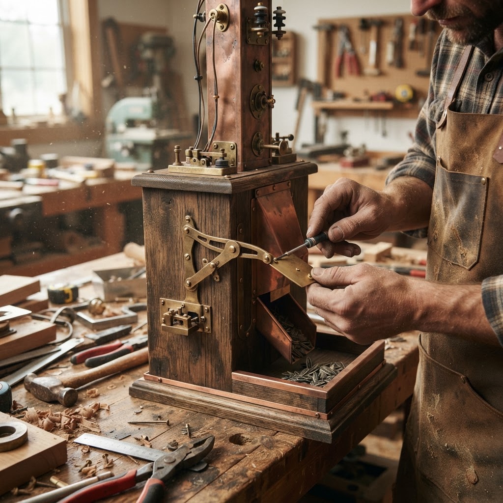 Vintage Patinated Copper Victorian Telegraph Signal Relay Seed Station — step 3