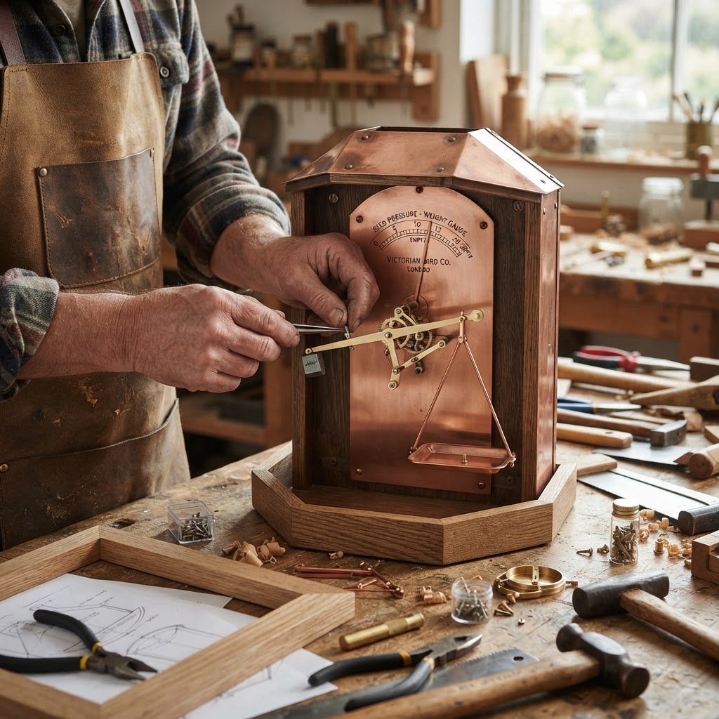 Vintage Patinated Copper Victorian Barometer Seed Pressure-Gauge — step 3