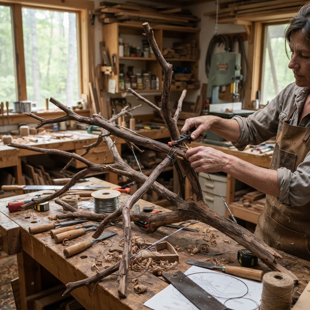 Bespoke Treetop Dendritic Mycelium-Infused Phyto-Acoustic Pollen-Whistle Chime — step 1
