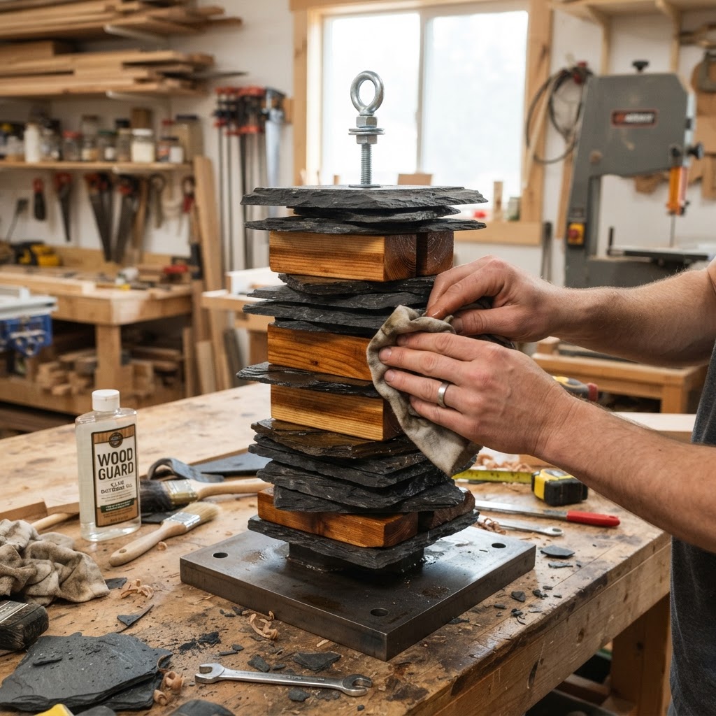 Tectonic Plate Layered Slate Seed Feeder — step 4