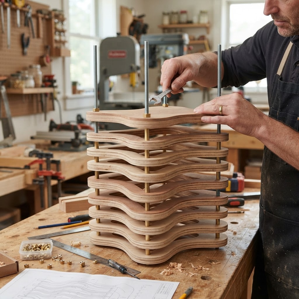 Abstract Parametric Ribbon Wave Bird Feeder — step 2