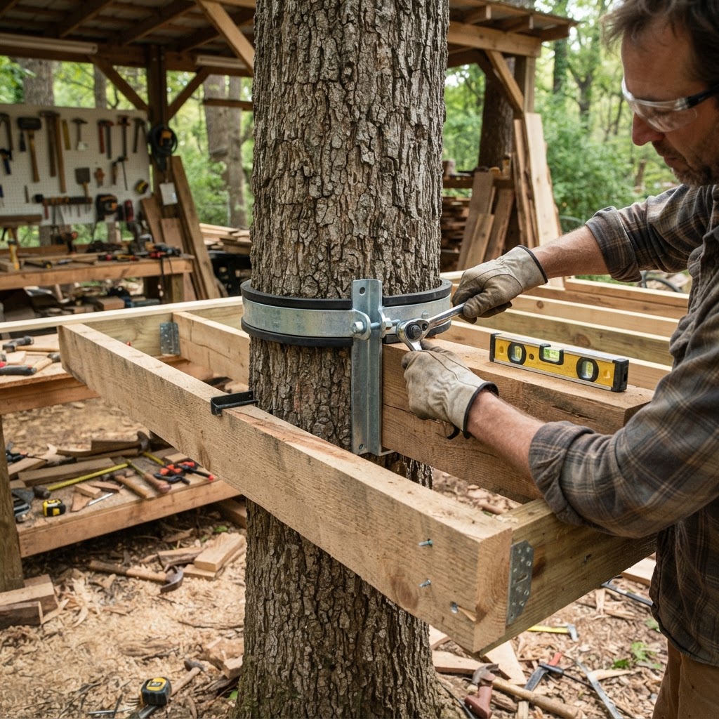 Floating Live-Edge Harvest Dining Platform — step 1