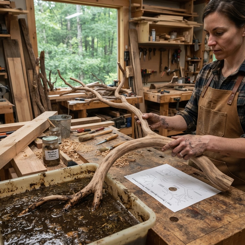 Bespoke Treetop Dendritic Mycelium-Infused Phyto-Thermal Sap-Flow Canopy Gravity-Mapping Reading Alcove — step 1