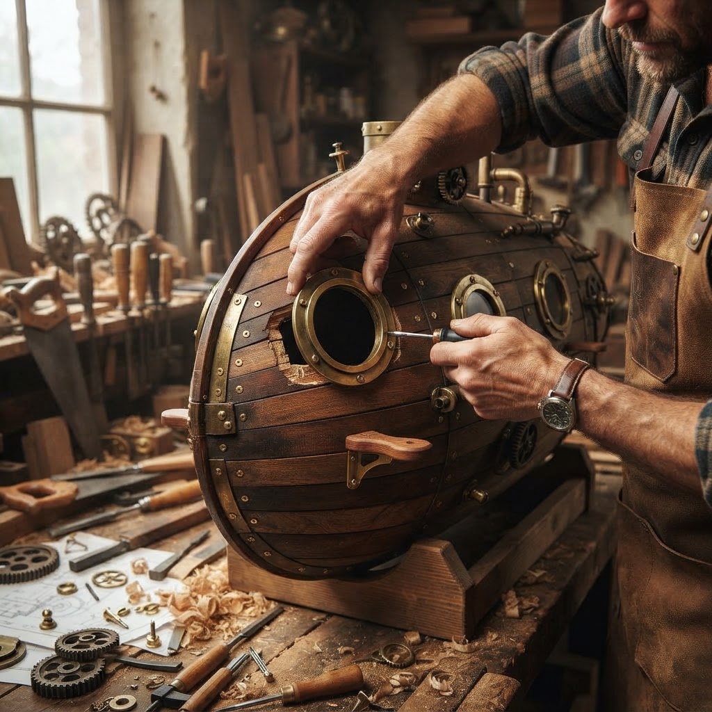Steampunk Nautilus Submarine Seed Vessel — step 2