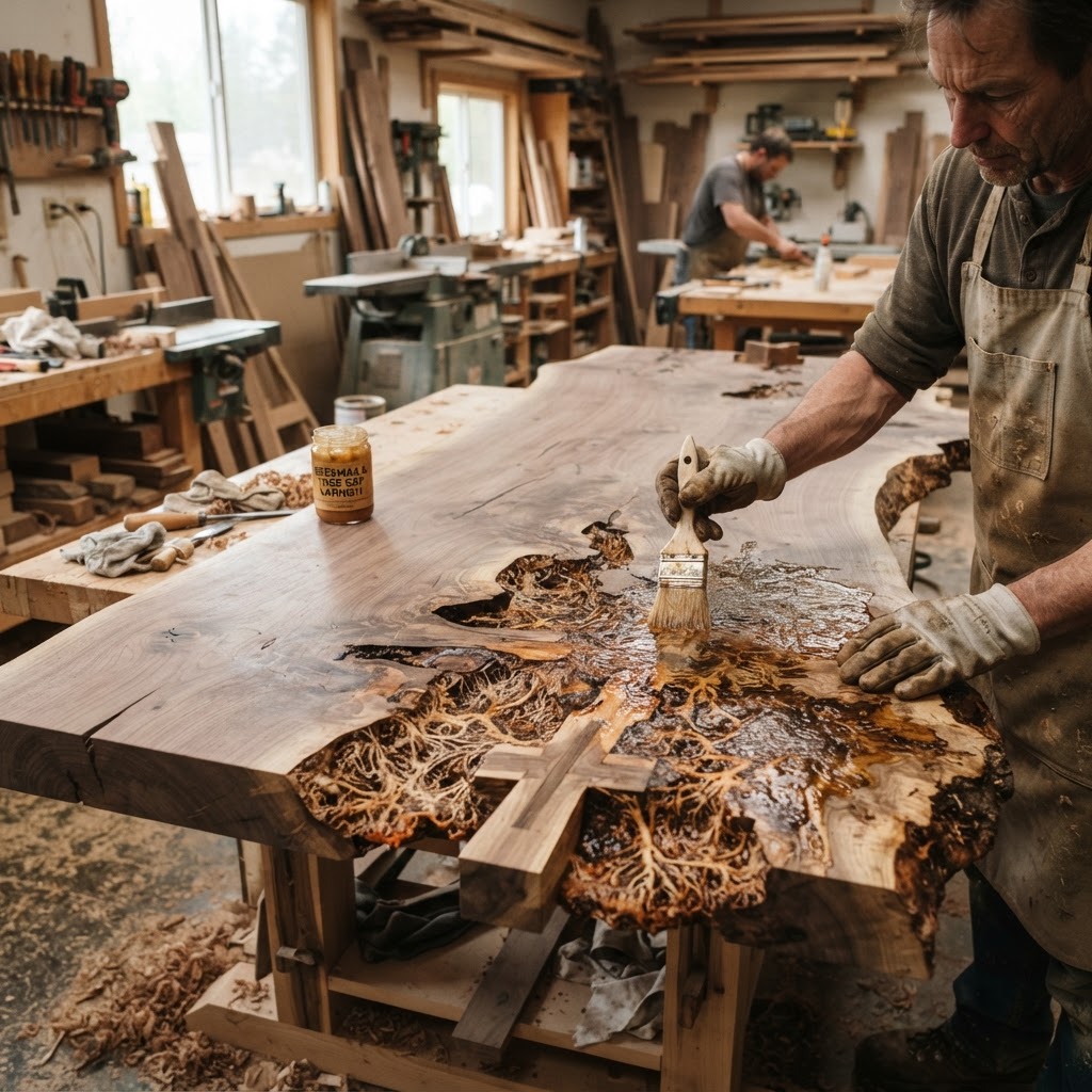 Bespoke Treetop Dendritic Mycelium-Infused Phyto-Tectonic Sap-Flow Canopy Seismic-Resonance Dining Table — step 4