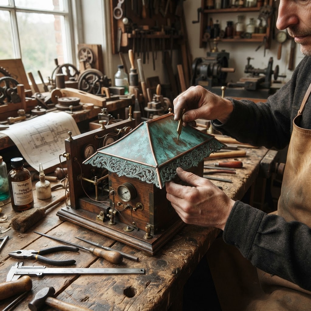 Vintage Patinated Copper Victorian Telegraphic Sphygmograph Seed Pulse-Recorder — step 2