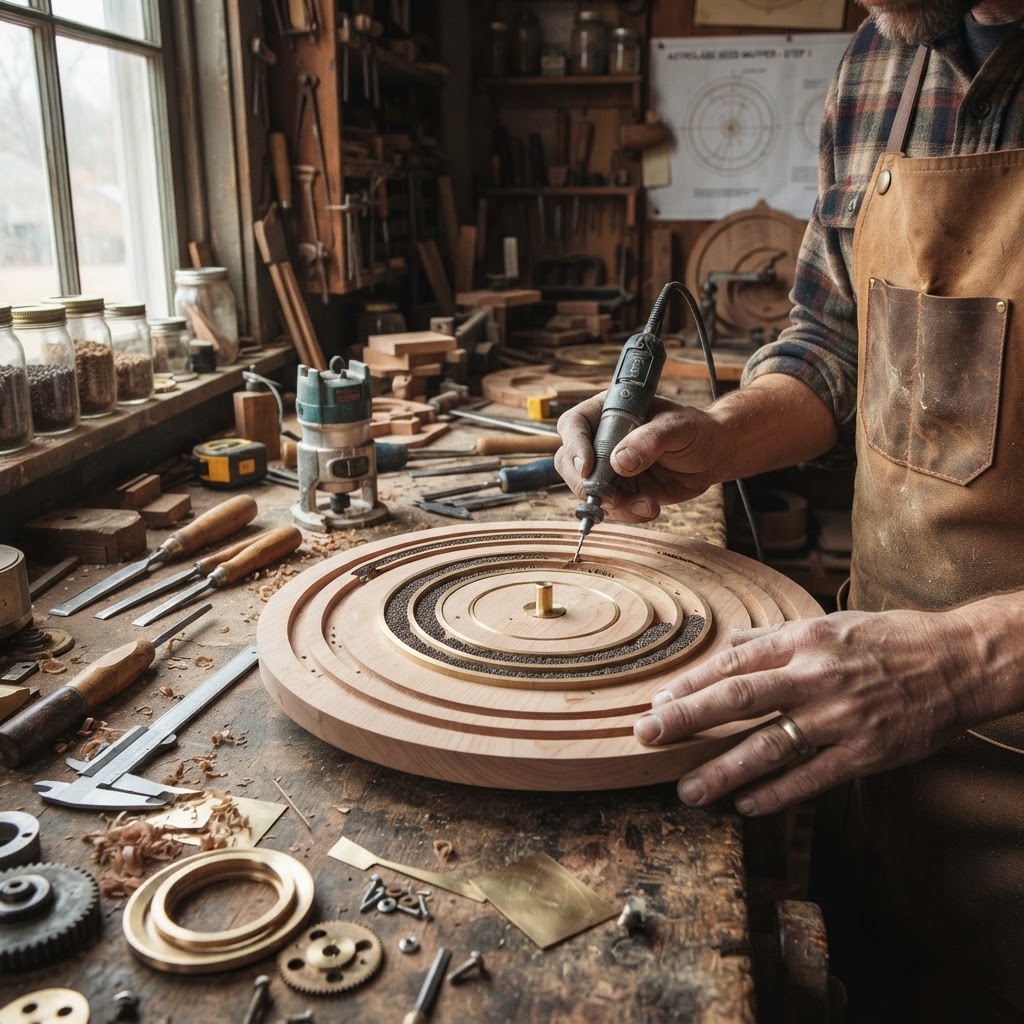 Vintage Patinated Copper Victorian Astrolabe Seed Celestial Mapper — step 1