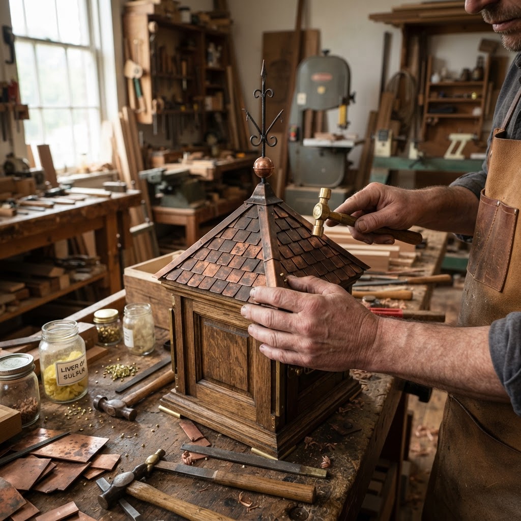Vintage Patinated Copper Victorian Telegraphic Heliograph Seed Signaler — step 3