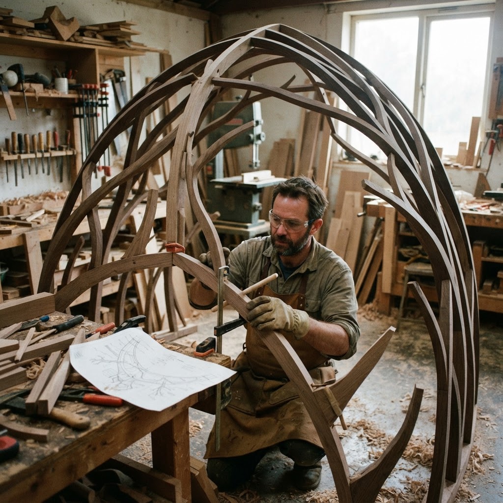 Bespoke Treetop Dendritic Mycelial Phonic Whispering Gallery — step 1